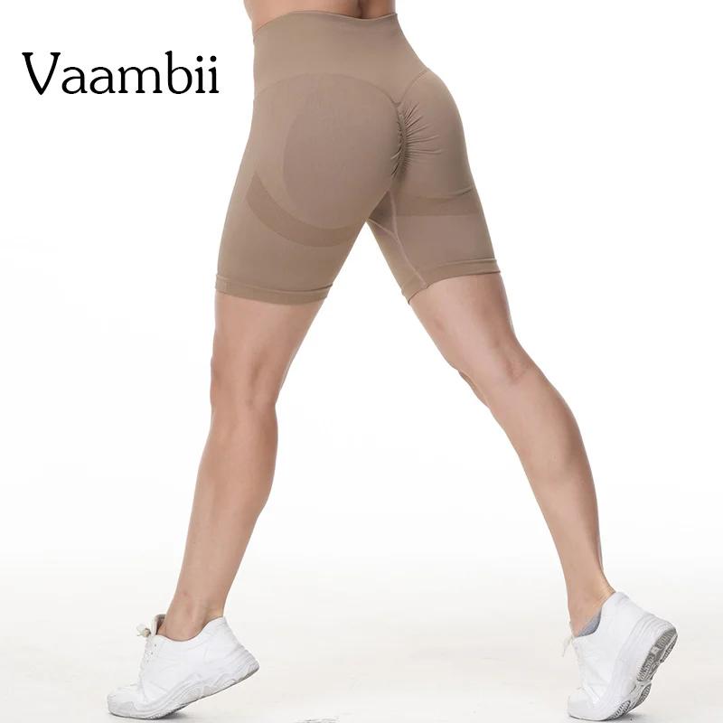 Scrunch Booty Hip Lifting Yoga Shorts Gym Shorts Women High Rise Workout Clothes Running Seamless Sports Short Leggings
