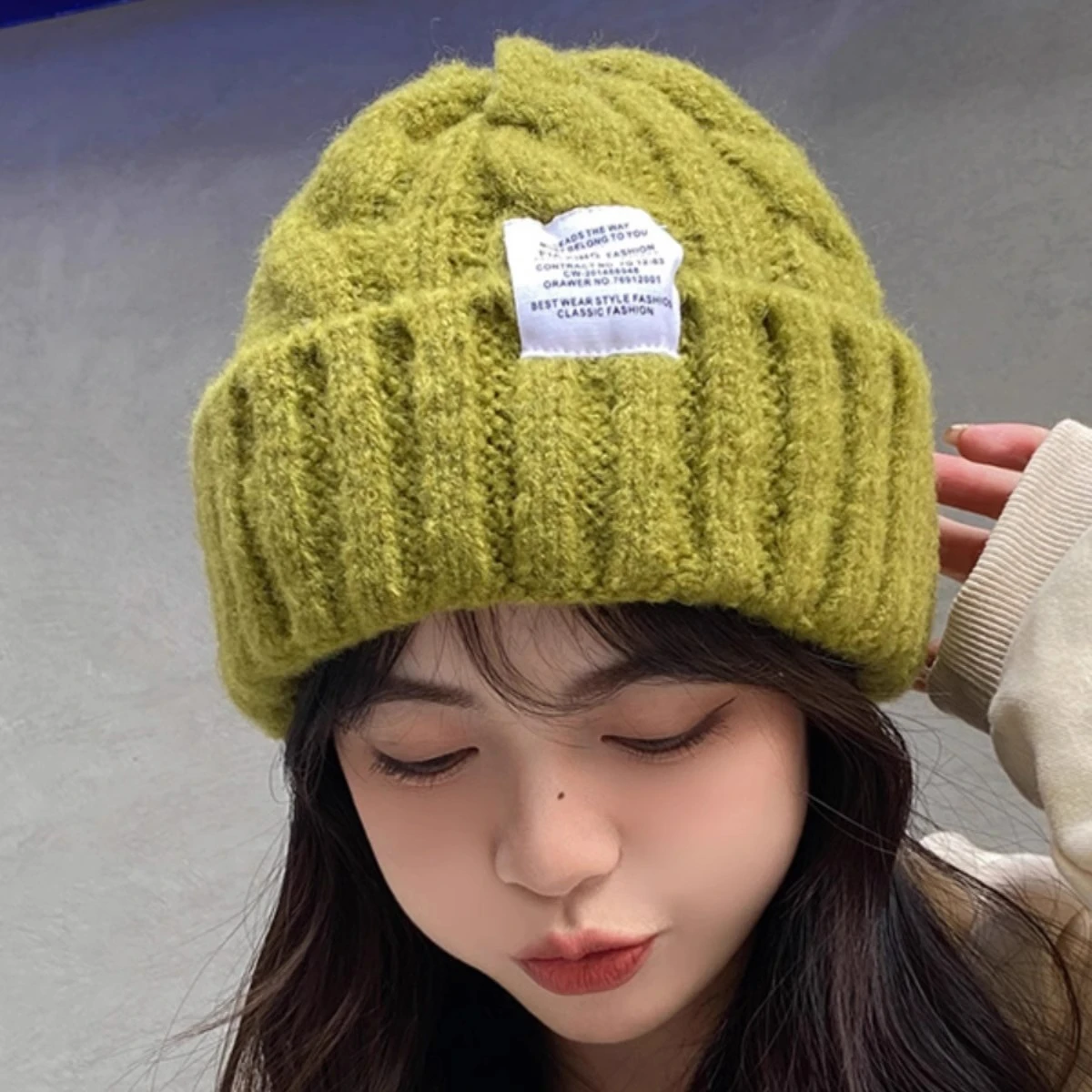 Korean Women Knitted Winter Hat 2023 Beanie Hats Fashion Knit Cap Fashion Warm Wool Girls Cap Bonnet Winter Twist Female Bonnet