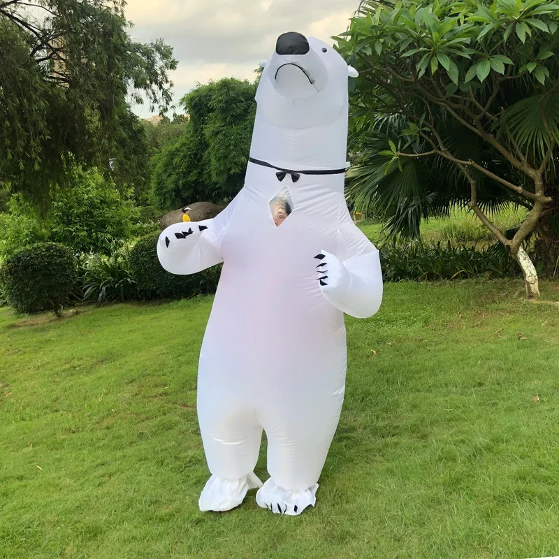 Weißer Eisbär, aufblasbare Kostüme für Erwachsene, Halloween, Cosplay-Kostüm, Maskottchen, Bär, Party, Rollenspiel, Disfraz für Mann und Frau @ 0Z*