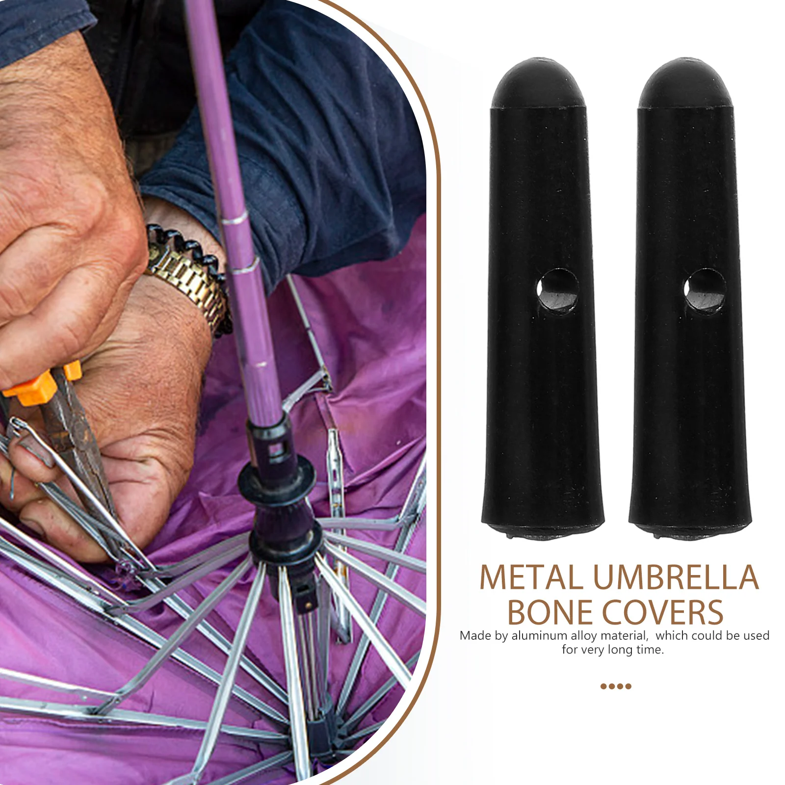 10 шт., бусины для зонта 3 2 мм, черные пластиковые костяные складные детали для зонта, запасные части, аксессуары, садовые принадлежности