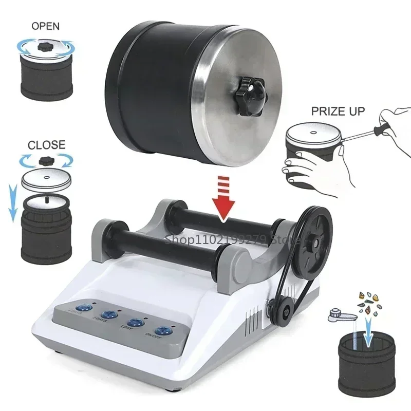 110/220V Rock Tumbler Kit DIY Electric Rock Tumbler Toy with Rough Gemstones Polishing Grits for Adult Kids    Polishing Machine