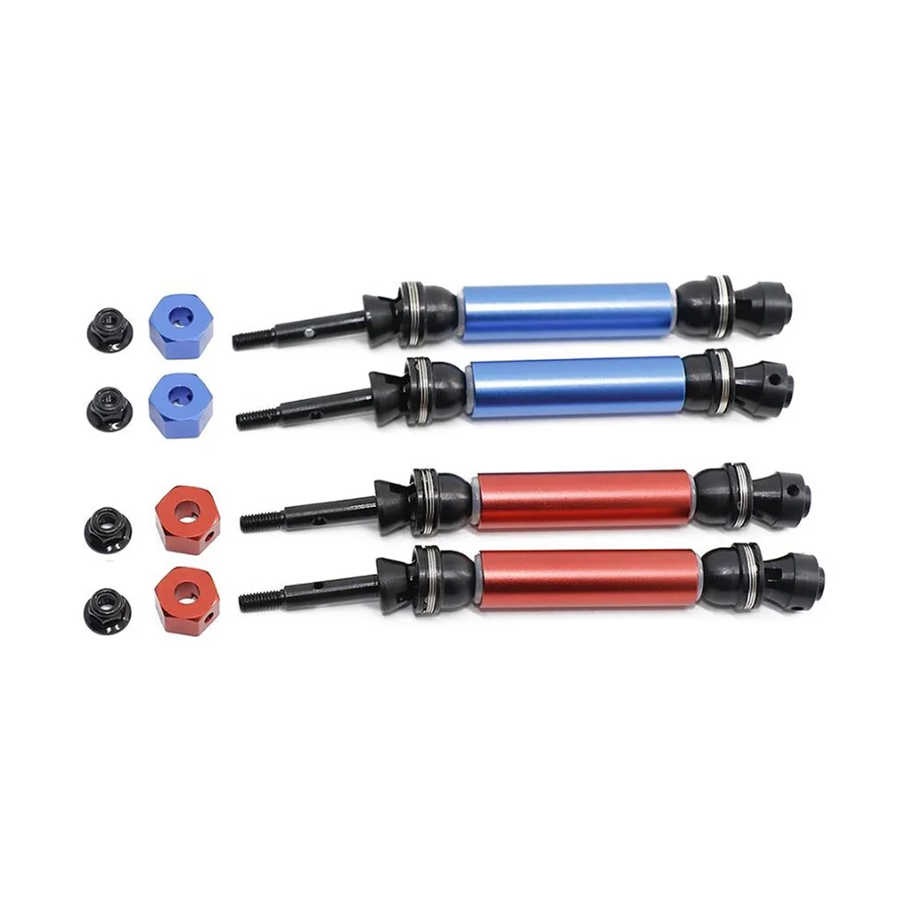 2Pcs Metal Rear Drive Shaft CVD for 1/10 Traxxas Slash Rustler Stampede Hoss VXL 4X4 2WD RC Car Upgrade Parts,Red