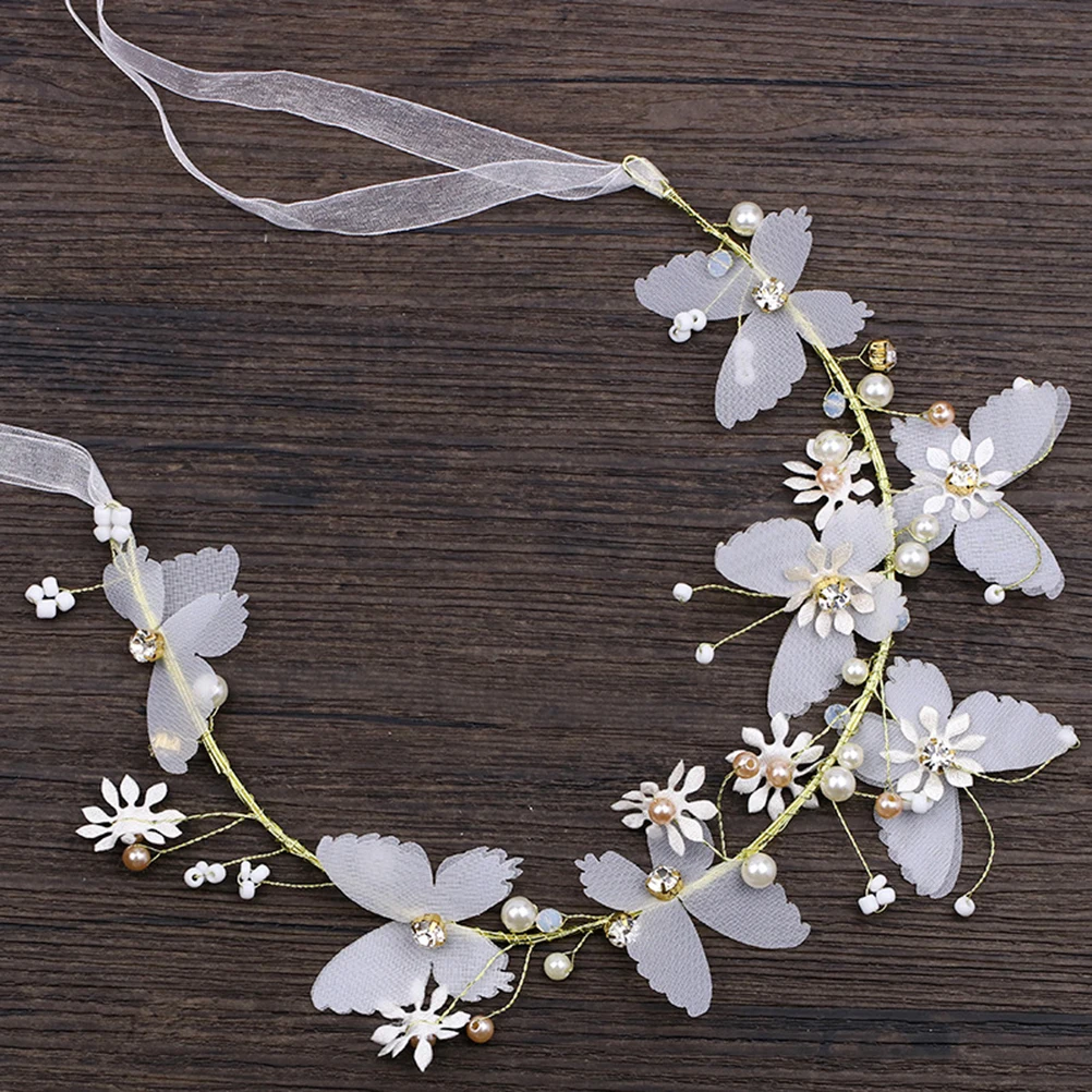 

Floral Hair Wreath Bridal Headwear Flower Crown H made Cloth Real Look Accessories Women Girls Wedding Party Photo Shoot