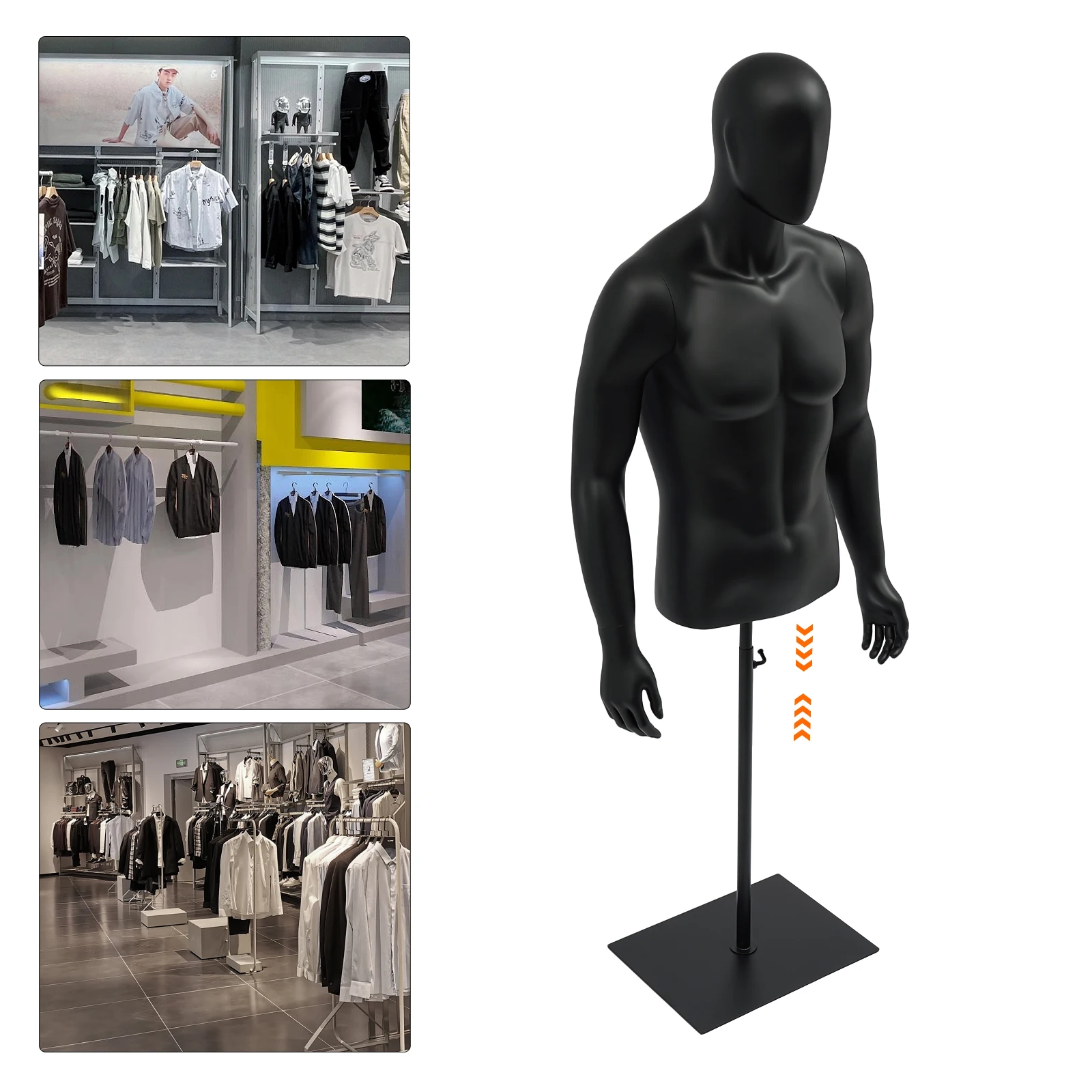 

Подставка для мужского платья, корпус манекена Troso, манекен для одежды с регулируемой высотой для демонстрации футболок, поделок, фотографий
