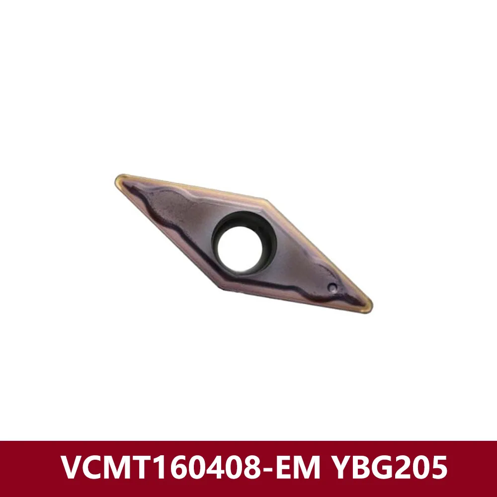 VCMT331-EM VCMT160404-EM YBG205 Original VCMT 160404 EM VCMT1604 Machine CNC Lathe Cutter Turning Tools VCMT16 Carbide Inserts