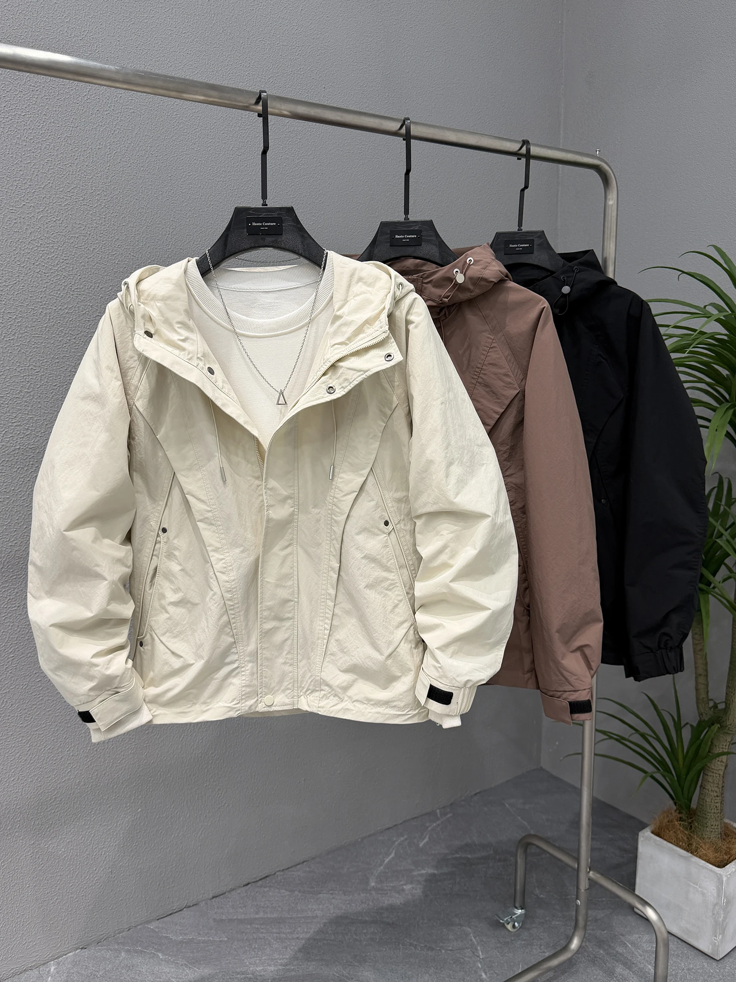 

Мужская уличная повседневная спортивная куртка с капюшоном, осенне-зимняя, на хлопковой подкладке, из полиэстера и нейлона, с длинными рукавами, теплая