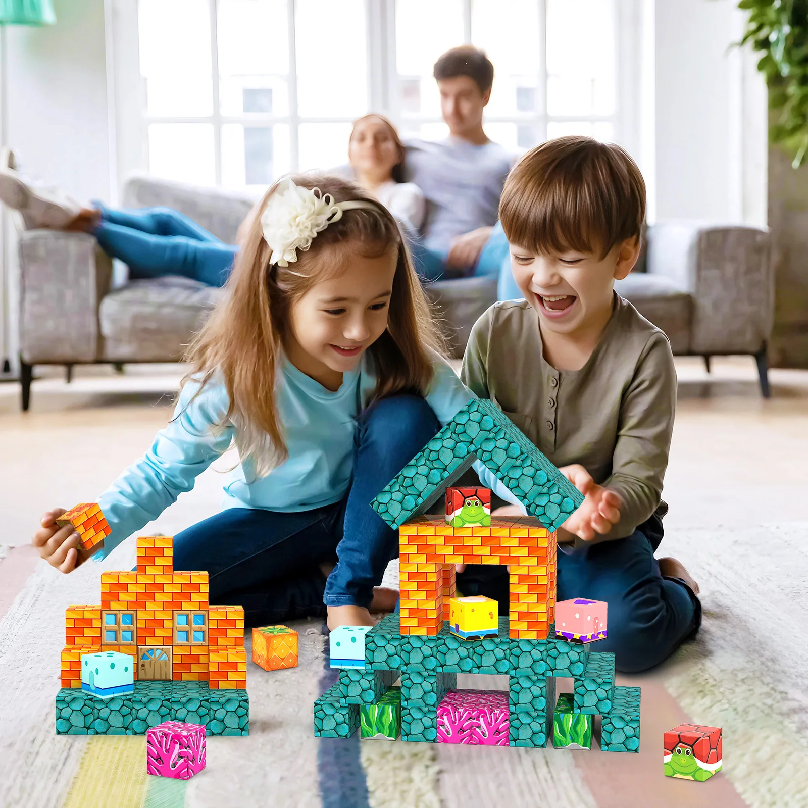 Magnetic Blocks - Build Mine Magnet World Ocean Set, STEM Building Toys for Kids Ages 3-5 5-7 6-8, Classroom Must Haves Toddler