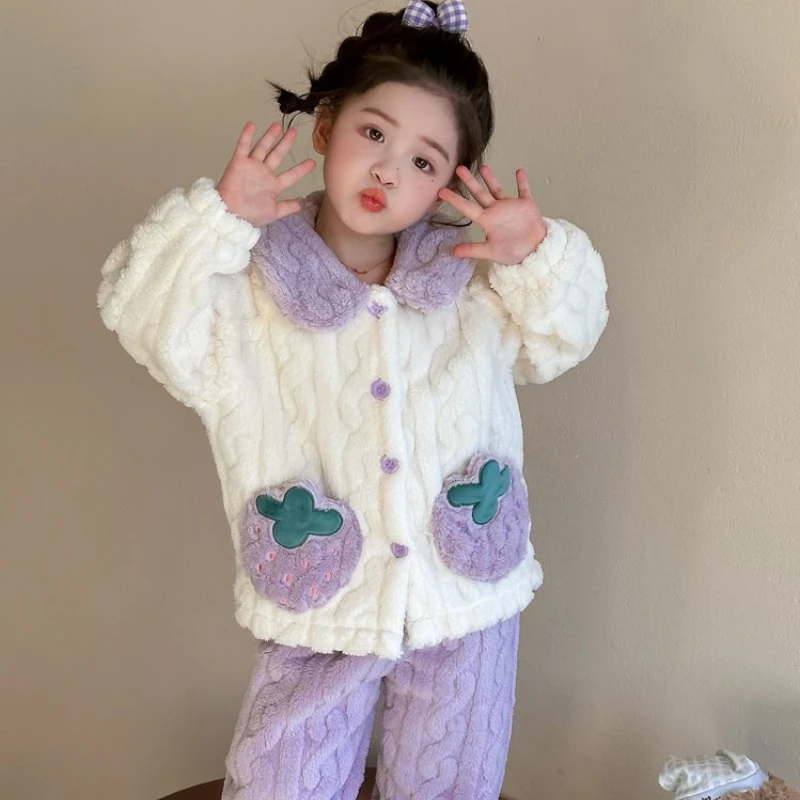 طقم بيجامة بناتي من بيري بوكيت، ملابس نوم شتوية من الفلانيل للأطفال الصغار والأطفال مكونة من قطعتين