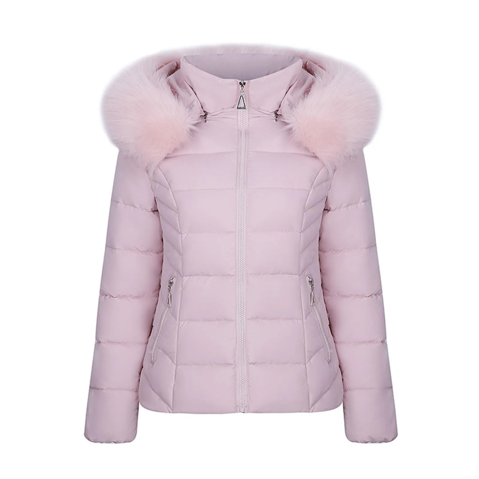 Womens Casual Solid Jackets Zip Up Coat Stand Short Sports Zipper Long Sleeve Hooded Outwear Coat Juniors Long Cotton Jacket