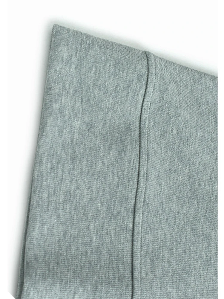 [EAM] Gray Brief Irregular Hem Big Size Sweatshirt New Round Neck Long Sleeve Women Fashion Tide Spring Autumn 2026 1DJ9393