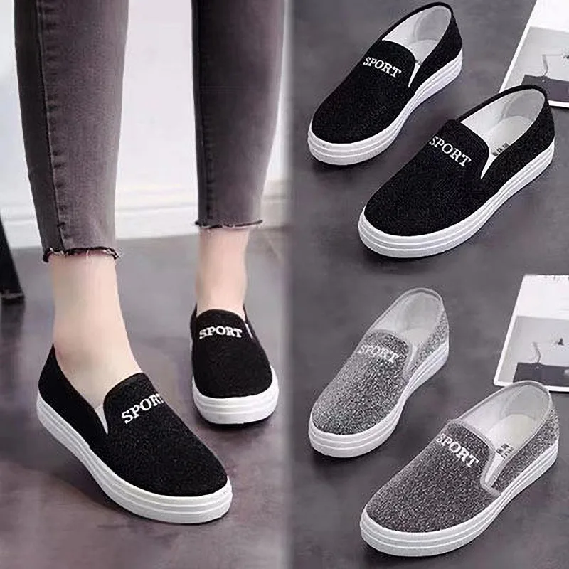 Canvas Shoes 2024 Spring/Summer New Fashion Student Board Shoes Flat Bottom Shallow Mouth White Shoes Driving Casual