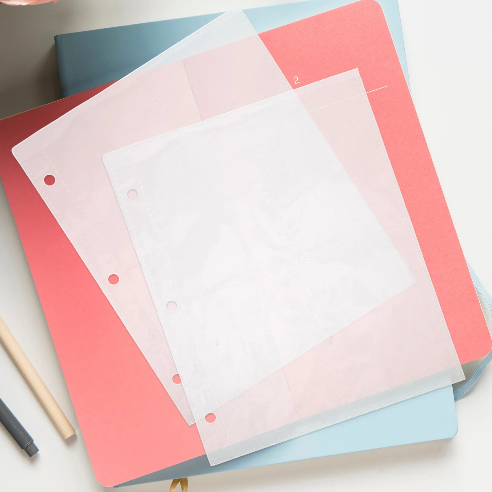 10Pcs Card Holder Sheets Clear Plastic Refill Inner Pages for Binders Transparent Page Protectors for Trading Sports Photo Cards