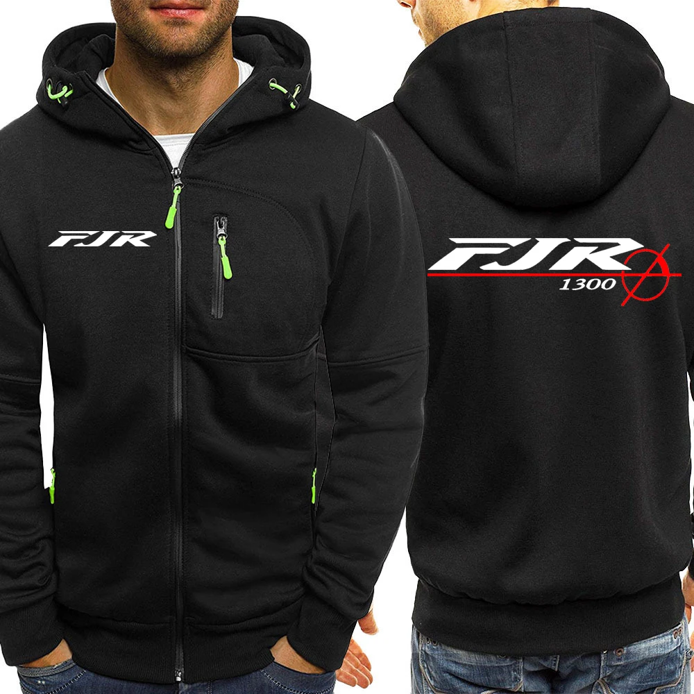 2024 FJR 1300 Motorcycle New Tri-color Hooded Jacket Spring and Autumn Men Comfortable and Leisure Slim-fit Spliced Zipper Tops