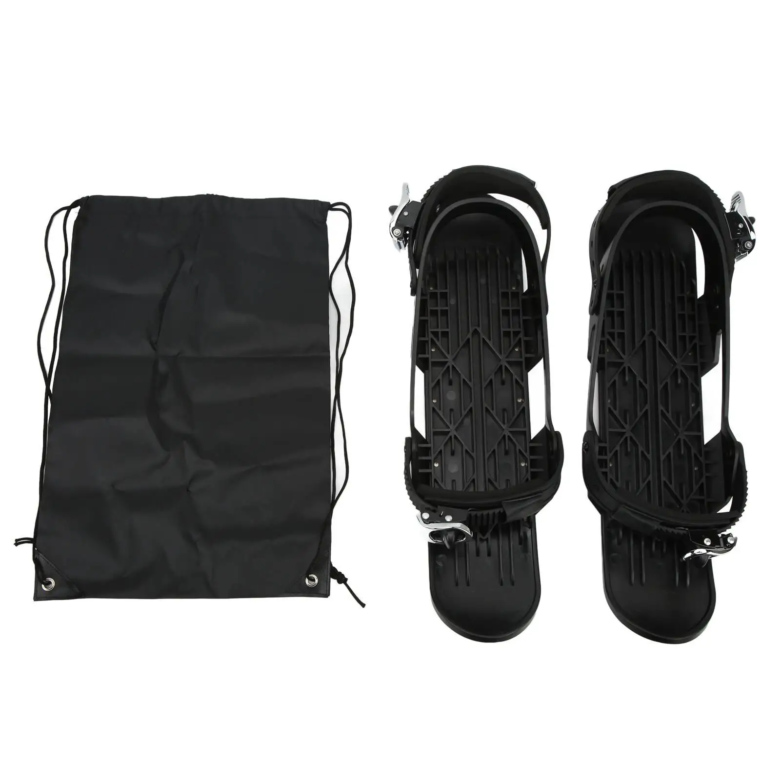 

Portable Black Mini Snowboard Metal Buckle Ski Shoes Set with Storage Bag - Ideal for Adult for competition