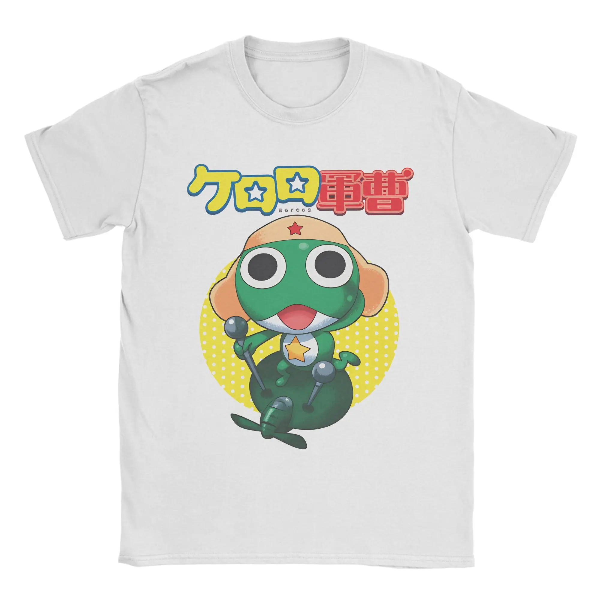Vintage Keroros Gunsous Frog T-Shirts for Men Round Collar Cotton T Shirts  Short Sleeve Tee Shirt Summer Tops
