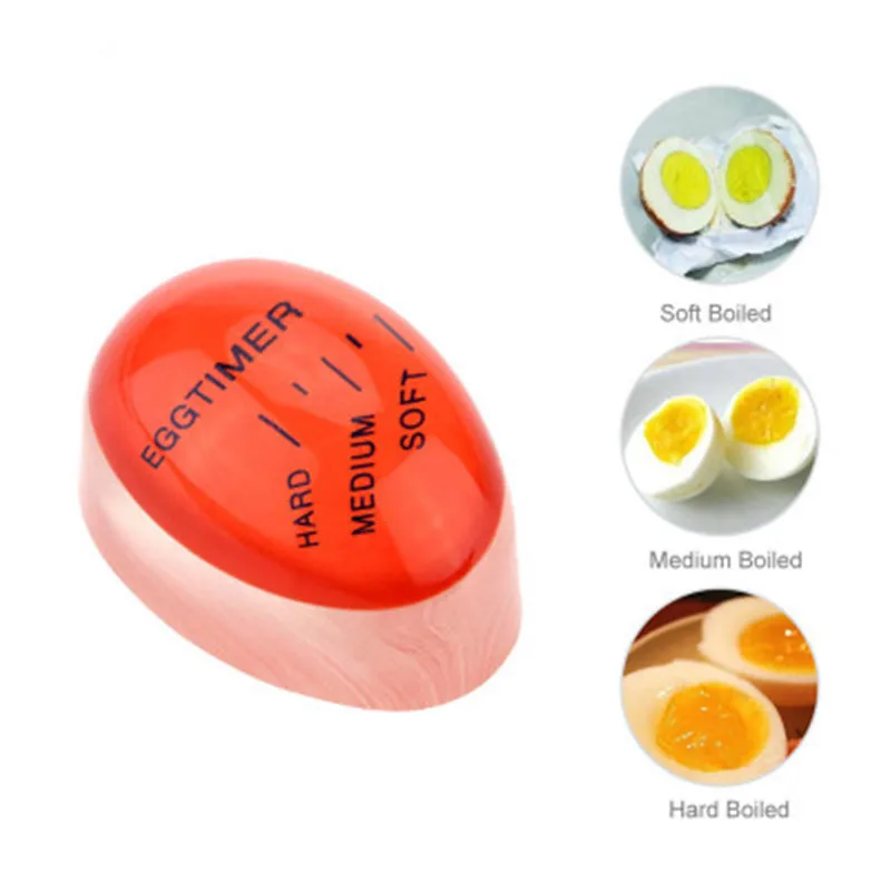 1pc Egg Timer Kitchen Electronics Gadget Color Changing Yummy Soft Hard Red Tool Boiled Eggs Cooking Eco-Friendly Resin