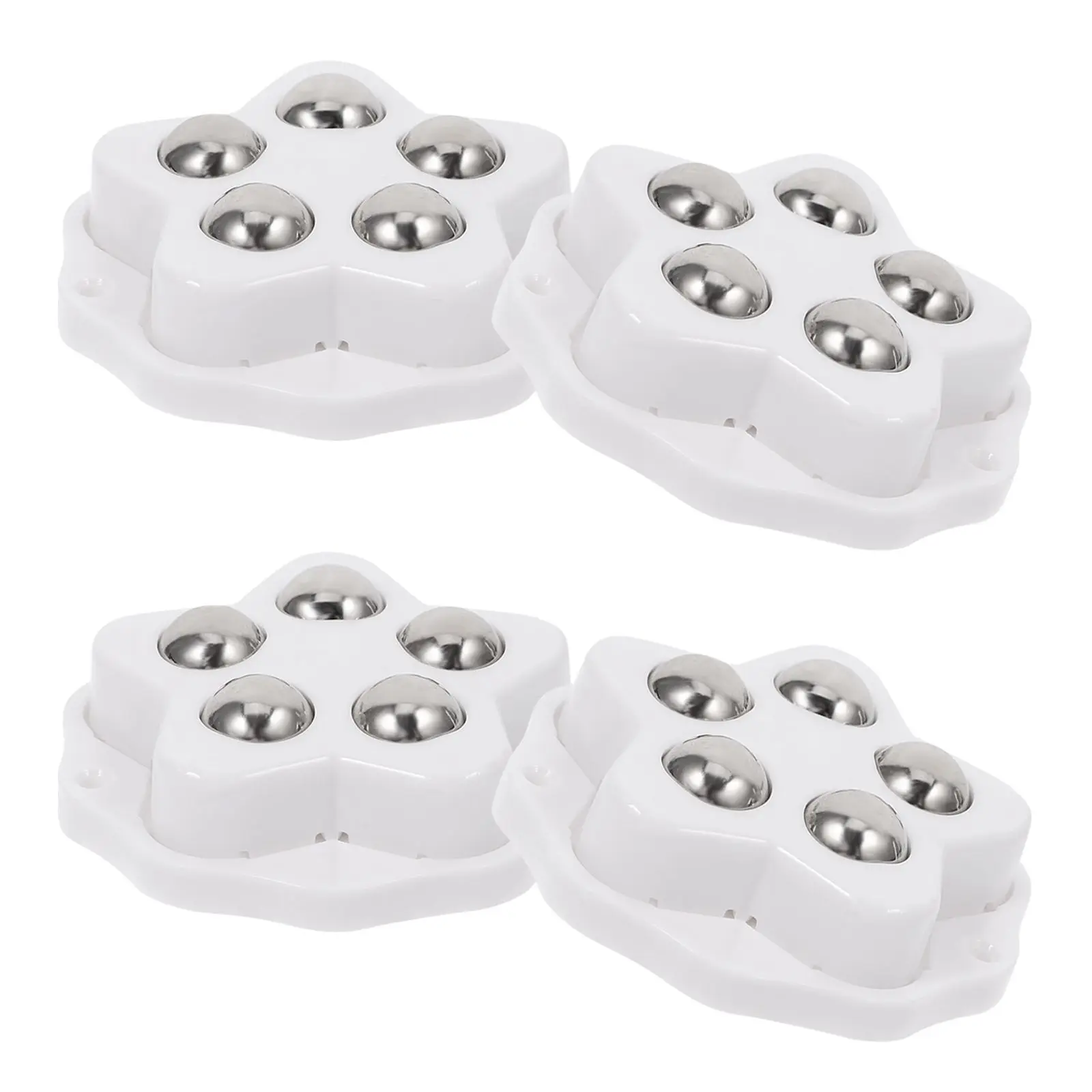 

4 Pcs Swivel Wheels Mini Caster Adhesive Furniture White Stainless Steel Projects Small Appliances Versatile Design Strong