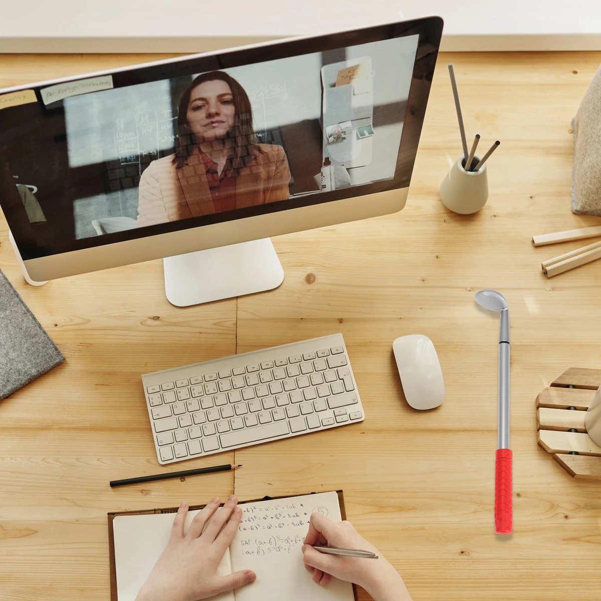 

4 pcs Golf Putter Pen Alloy Metal Ballpoint Desktop Game Gift For Men Mini Office Desk Decor Writing Instrument