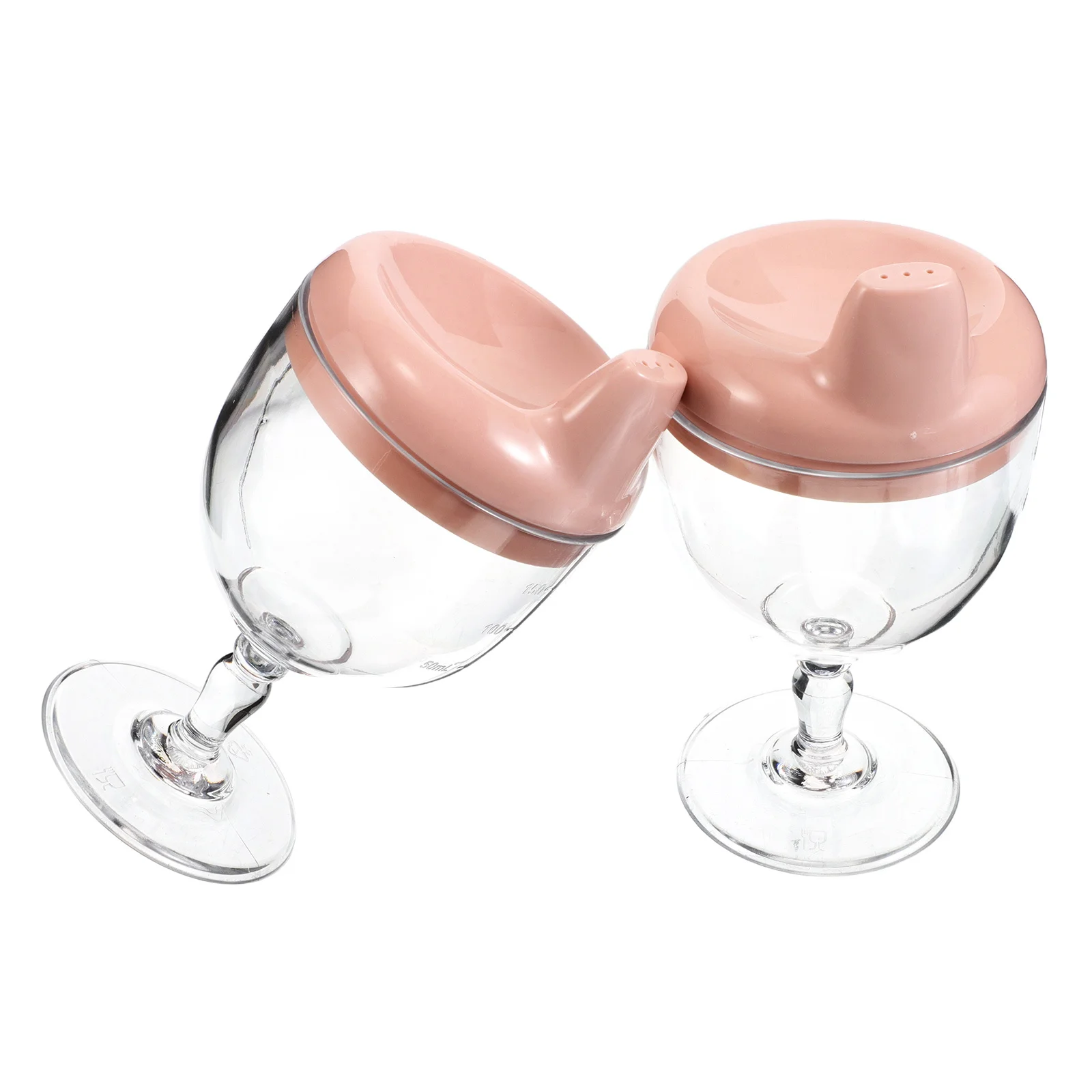 

2Pcs Toddler Sippy Cup Clear High Transparency Shatterproof Design Easy Grip Goblet Kids Drinking Cup for Home Daycare Use