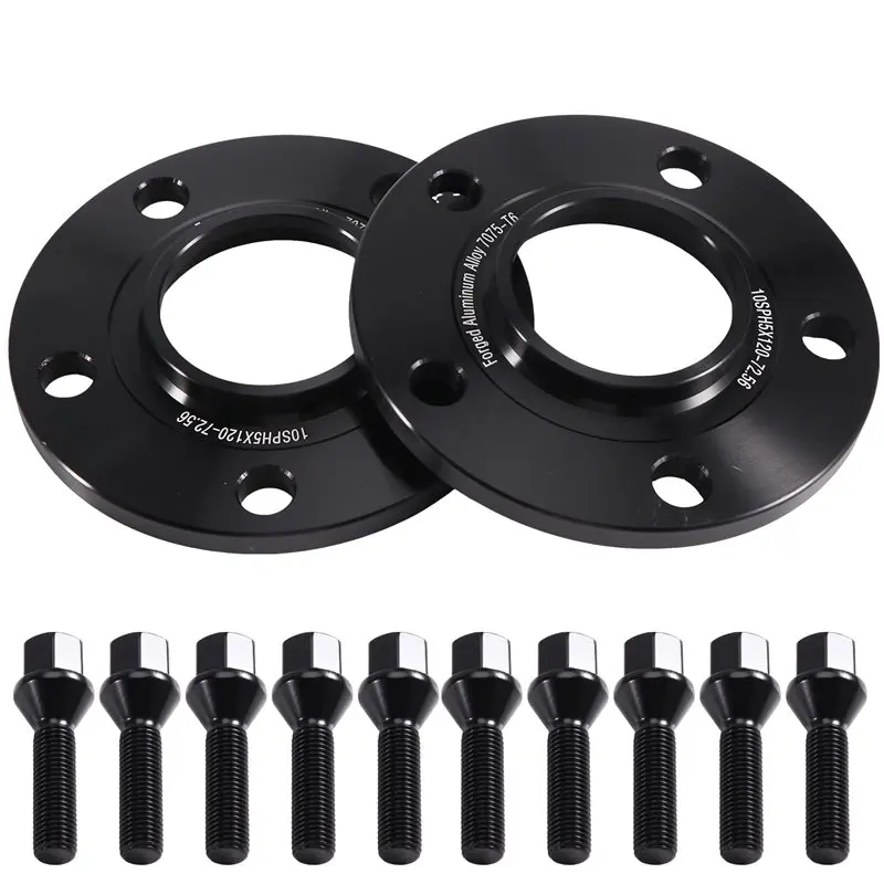 For BMW 10Pcs 12X1.5 Cone Bolt Wheel Spacers 2PCS Car Wheel Spacer Hub Centric Centering 5X4.5 5X120 72.6