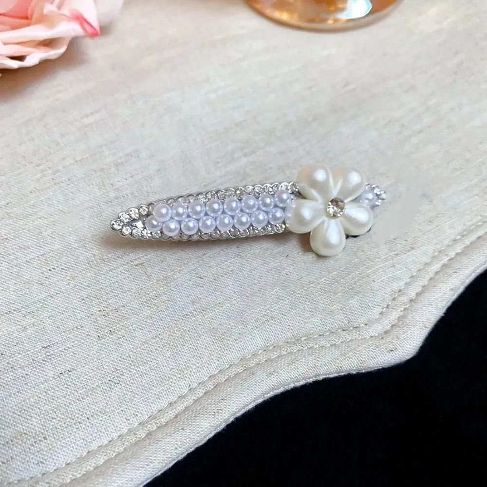 

Sweet Zircon Pearl Flower Hair Clip Dog Animals Rhinestone Hairpin Hair Accessories Duckbill Clip Cute Puppy Hair Clip Female