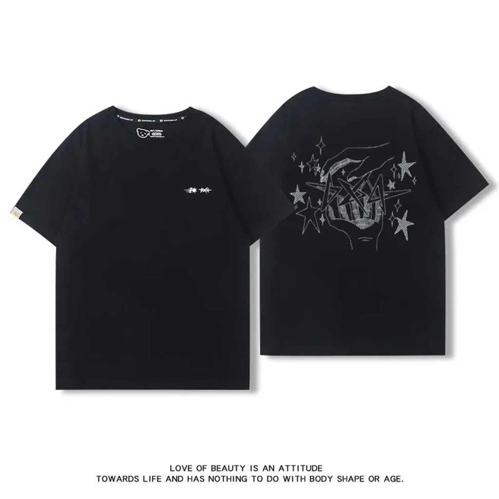 

Y2K NEW Short-Sleeve T-Shirt Loose-Fit Print Cotton Chapter Star LETTER Summer 2025 CNBLUE Star same Style