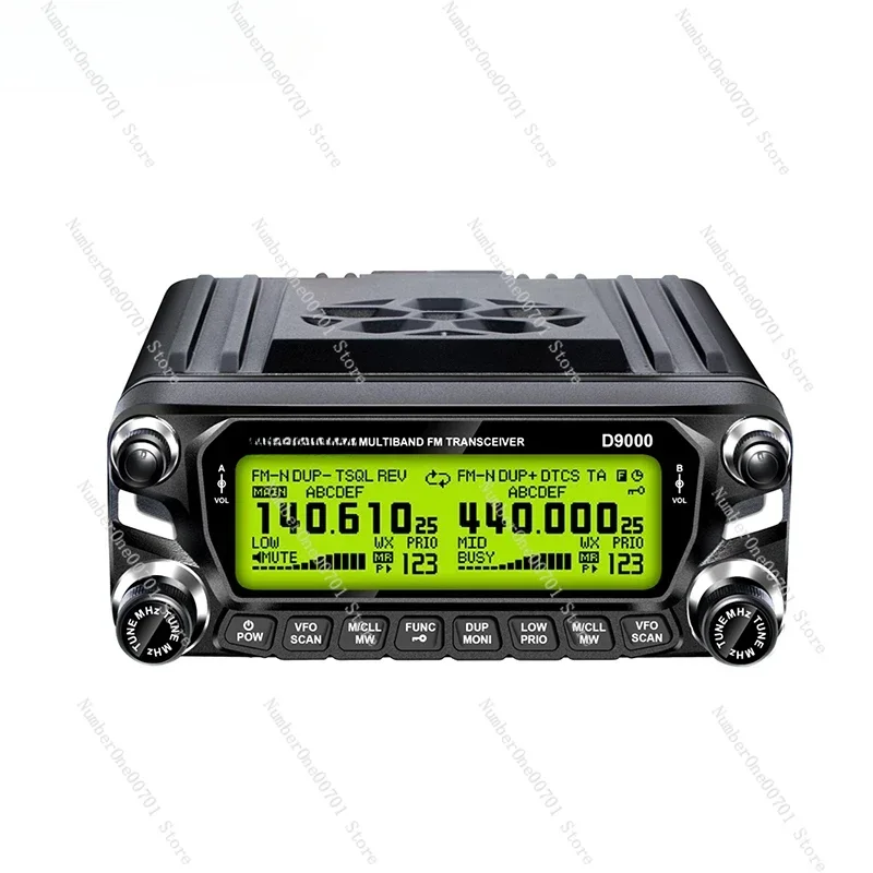 HF Ham Two Way Transceiver, D9000, 50W, UHF, VHF, 136-174,400-520MHz Zastone-Car Radio Station Walkie Talkie