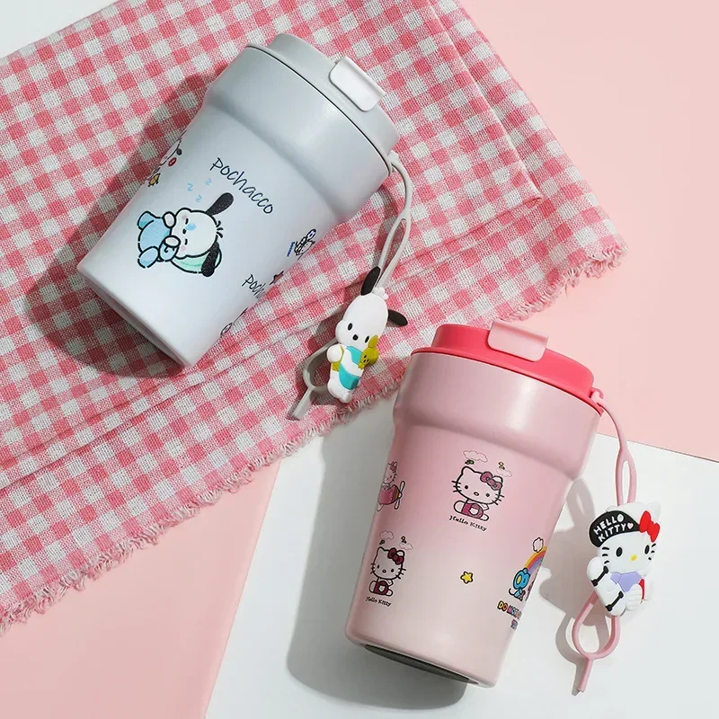 

Hello Kitty My Melody Anime Kawaii MINISO Water Milk Coffee Cup Cute Cinnamoroll Thermos Bottle Cup Lovely Gifts for Kids