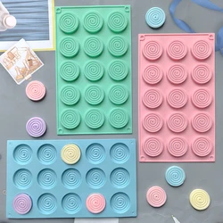1pc 15 hole spiral silicone mold for baking mousse cakes, ice cream desserts, pudding, brownie pastries, gummies, jelly cakes