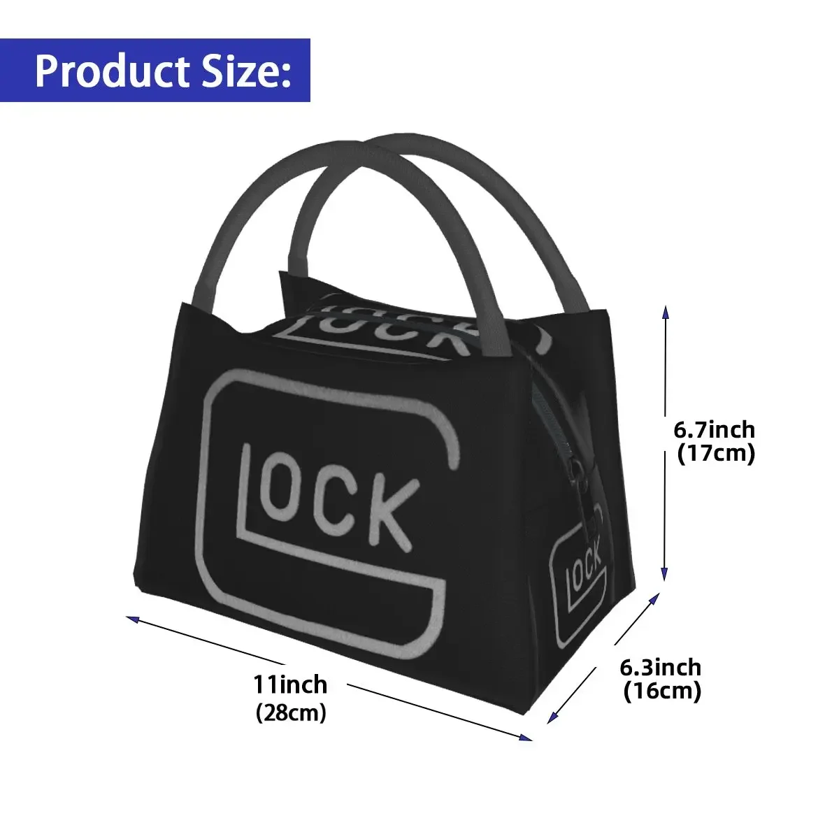 Glock USA Pistole Lunch Taschen isoliert Bento Box wasserdichte Lunch Tote Picknick Taschen Kühler Thermo tasche für Frau Kinder Schule