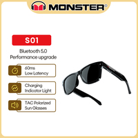 Monster S01 TWS Bluetooth 5.2 Outdoor Sport Sunglasses Earphone Transparent Lens Headset Calling Music Eyeglasses Glasses HY-C8