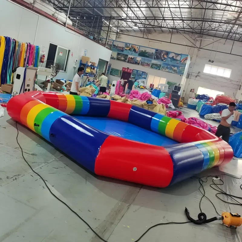 Custom Logo Inflatable Swimming Pool for Adult Kid Outdoor Indoor Backyard Garden Lawn Summer Water Party Cyan Large Family