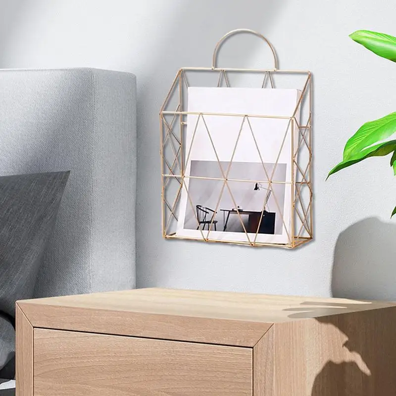 

Wall Mounted File Holder Decorative Organizer Vertical Wire Shelf Display Holder Stylish Space Saving File Storage For Home