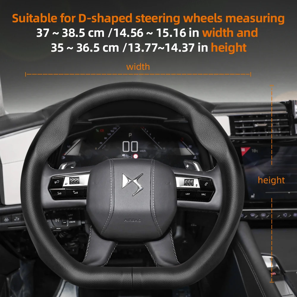 For DS Déesse Steering Wheel Cover Ultra - Thin Micro Fiber Leather DS3 DS4 DS5 DS7 Crossback DS9 X01 D34 B75 D41 B81 X74 X83