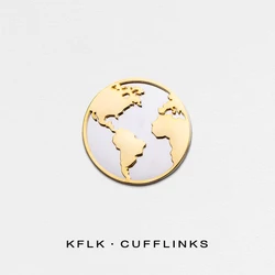 KFLK Fashion Map Brooch Pins Exquisite Brand Brooches For Mens Costumes Badge Brooch Man New Arrive
