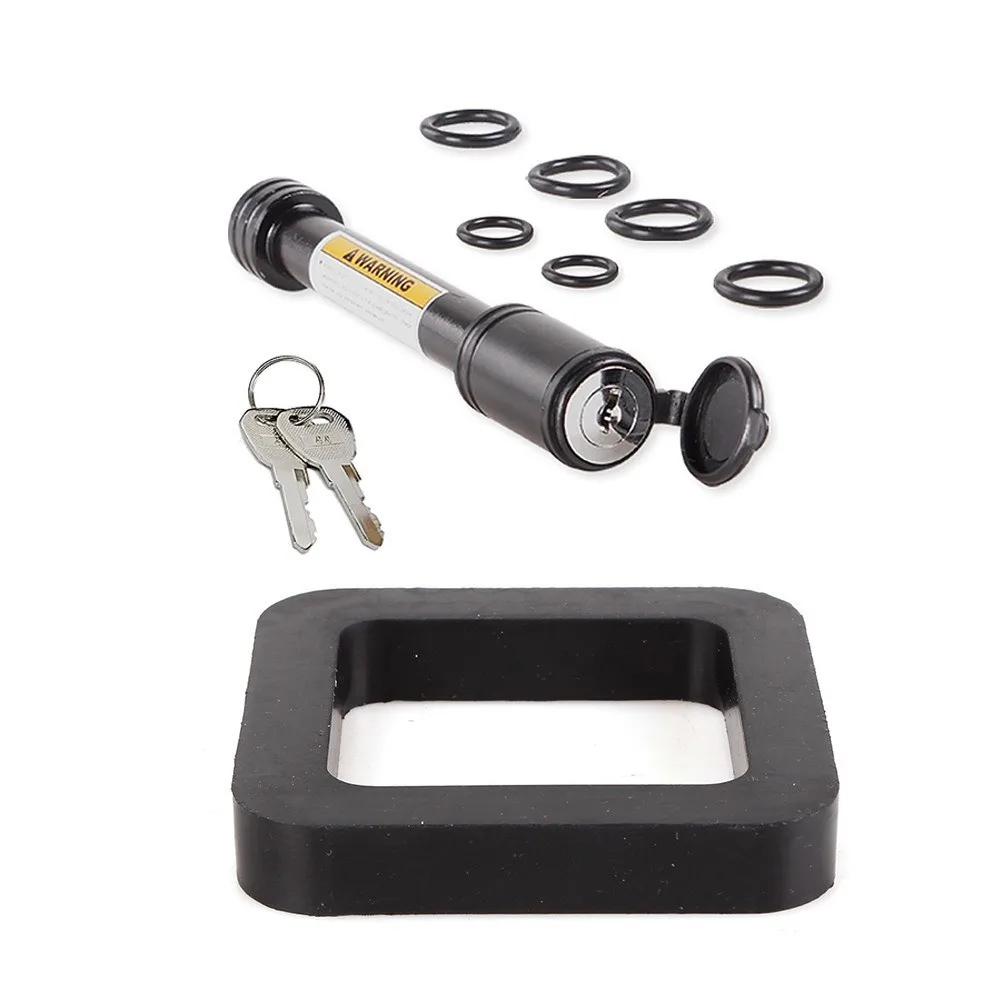 

5/8in Trailer Hitch Receiver Pin Lock Tubular Keys O Rings Anti-Theft Hitch Lock 2in Pad Receiver Pin Lock Car Hitch