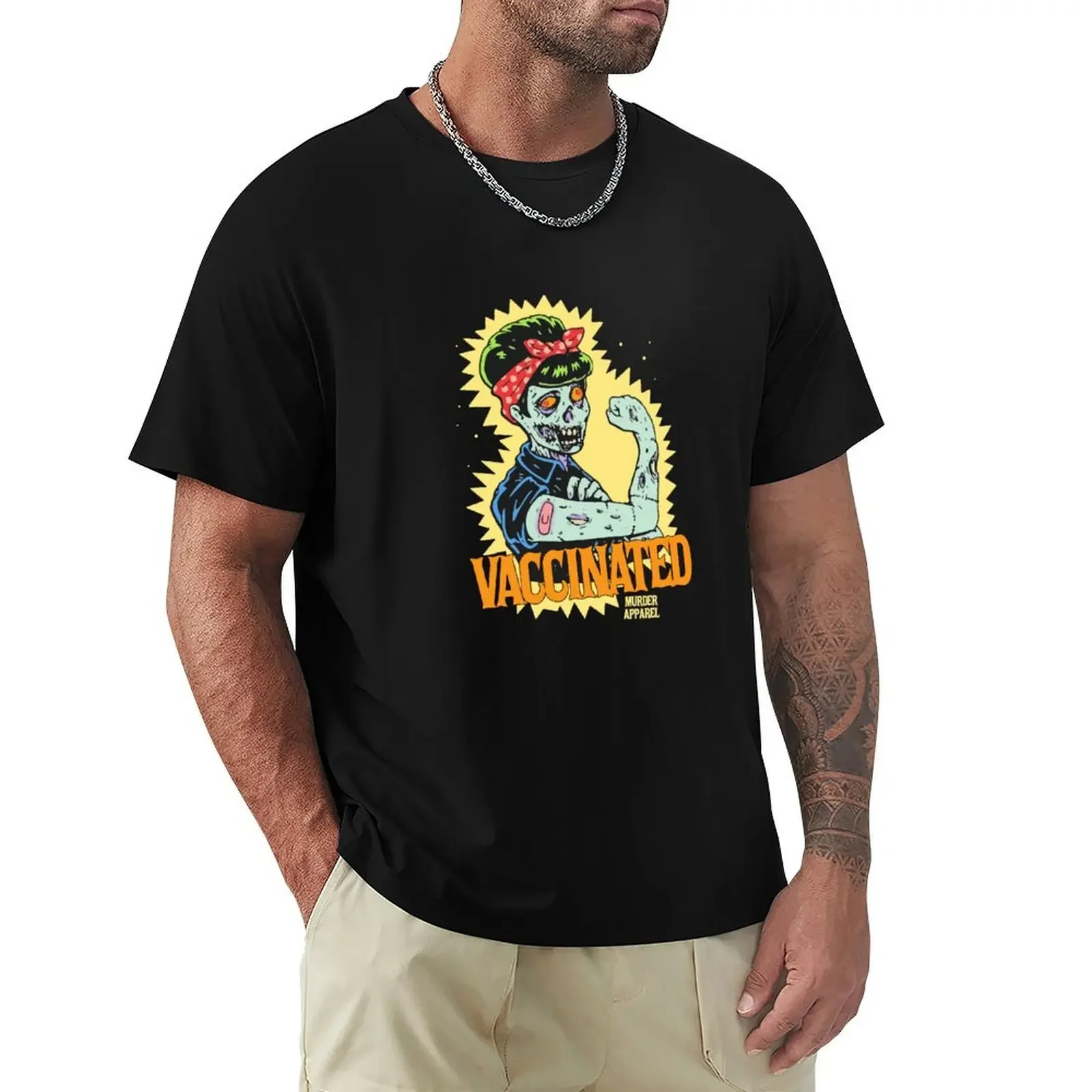 Zombie Girl Vaccinated T-Shirt rapper graphic tees graphics tees men clothing