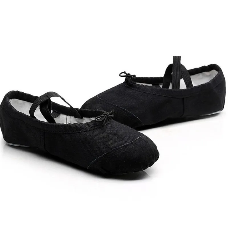 Mulheres homens crianças chinelos de cabeça plana chinelos de balé macio sapatos de dança do ventre yoga ginásio preto branco