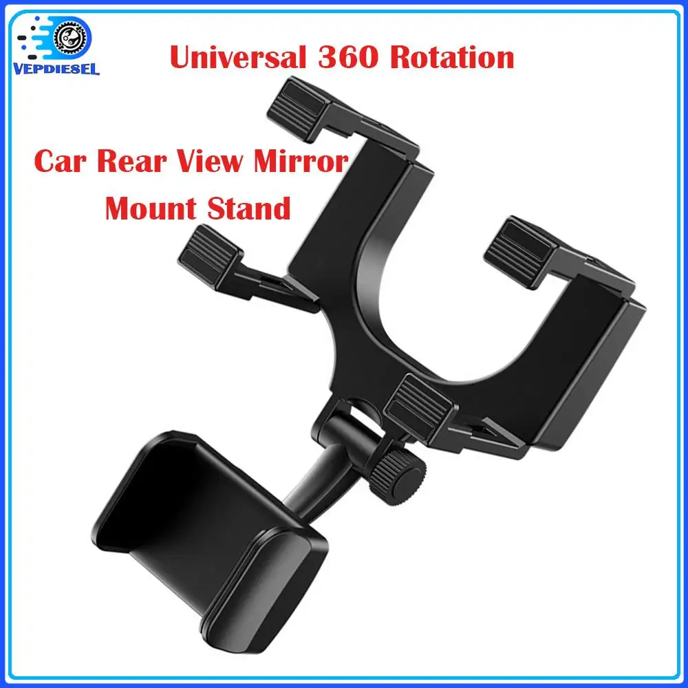 

1pc Universal 360 Rotation Car Rear View Mirror Mount Stand GPS Cell Phone Holder Auto Parts