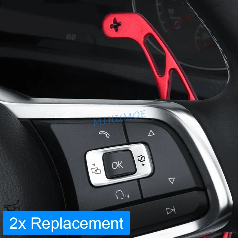 Replace Steering Wheel Shift Paddle Shifter Extension For Volkswagen VW Golf 7 GTI R Polo Jetta GLI Scirocco GTS Red