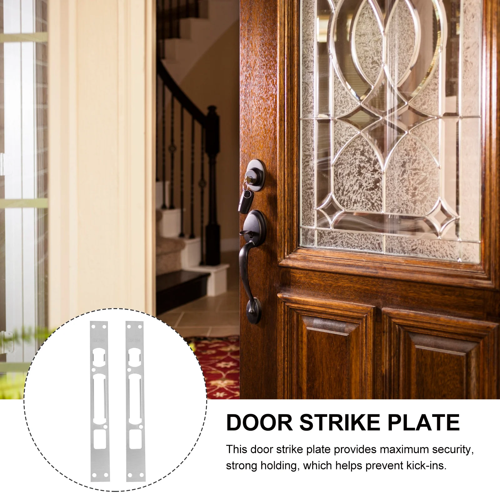 5Pcs Door Security Plate High Hardness Wear Resistant Reinforcement Strong Holding Anti Home Protection