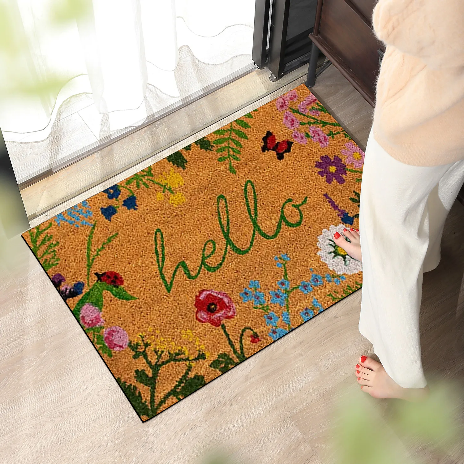 Thin Non-slip Floor Rug Mat, Durable Welcome Doormat Outdoor Entrance Mat, Welcome Mat, Machine Washable, Suitable for Family,