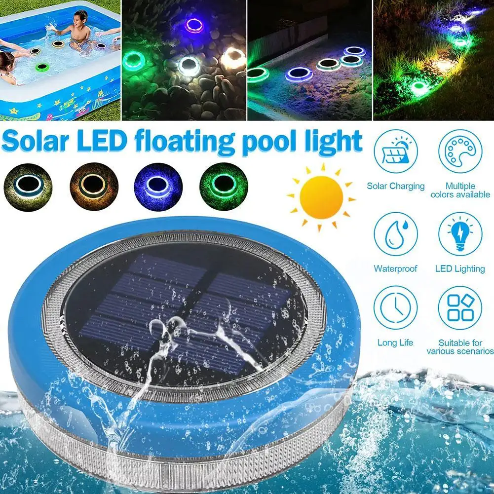 

1pc Solar Floating Pool Lights Garden Waterproof Decorative Lights Courtyard Outdoor Landscape Lights LED Induction Lawn Lights