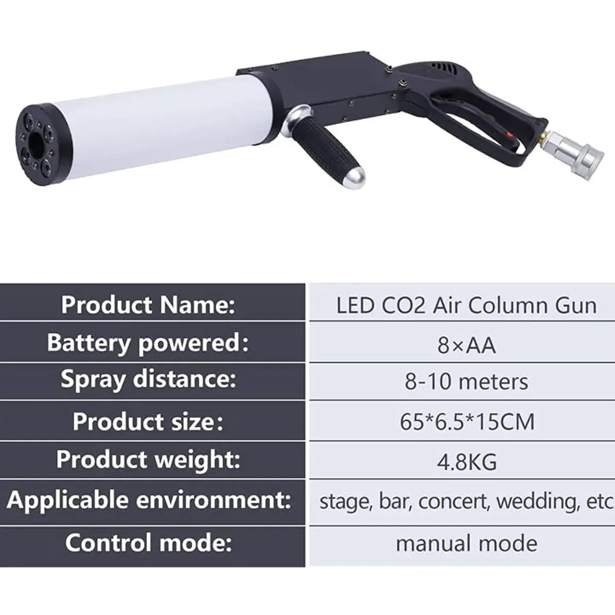 Co2 Gas Column Gun Smoke Jet Fog Machine Handle Dj Equipment Stage Effect Machine Disco DJ Smoke Led Co2 Gun