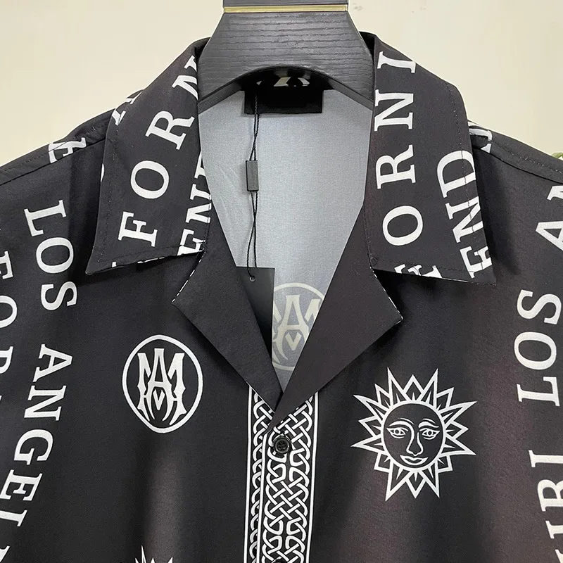 Camisa con estampado de letras para Hombre, Ropa informal de Manga corta, de lujo, para fiesta de graduación, Social