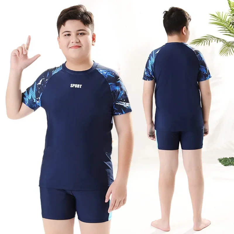 Maillot de bain fendu pour enfants, maillot de bain pour garçons adolescents, maillot de bain professionnel de protection solaire, ensemble de sources chaudes, nouveau, 35-85kg