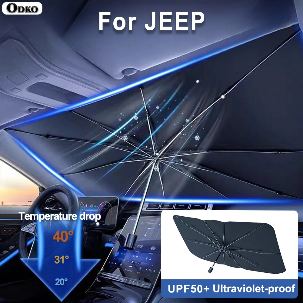 

For Jeep Chrysler 200 300 Dodge charger Grand Cherokee Wrangler Compass Renegade Car Windshield Sunshades Front Shading Umbrella