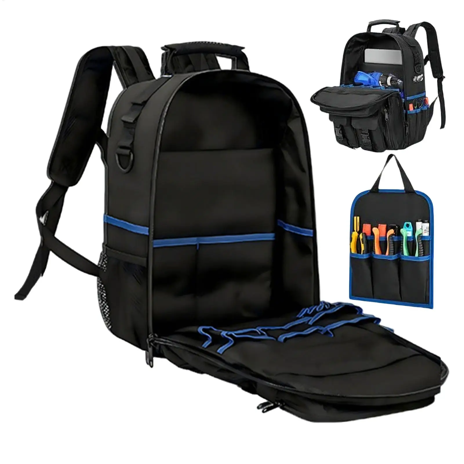 heavy-duty-electrician's-tool-backpack-hard-bottom-storage-bag-multiple-pockets-work-tool-backpack-hard-bottom-tool-bag