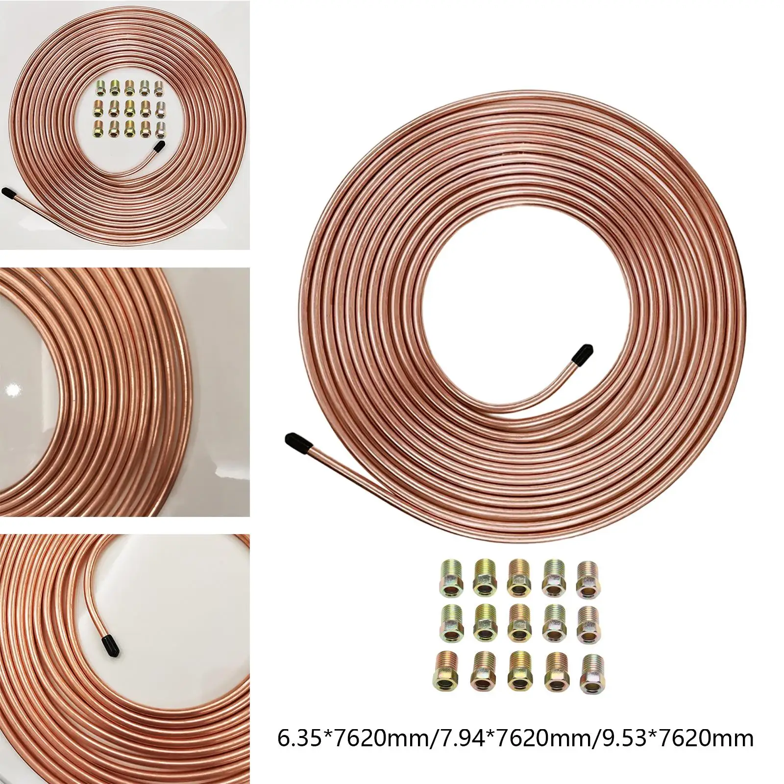 Универсальный 25-футовый комплект тормозной магистрали автомобиля, прочный комплект для замены, автомобильный тормозной шланг, рулонная трубка, гибкая трубка с медным покрытием