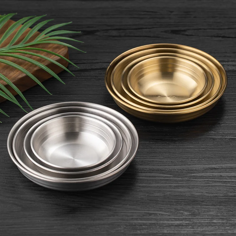 

304 stainless steel round dipping dish Suitable for restaurants, kitchens, outdoor camping, as well as desserts, salads, etc.